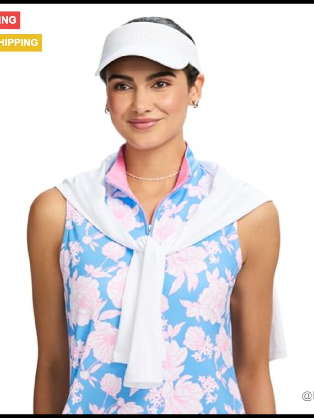 Quarter Zip Sleeveless Athletic Dress, Polyester Spandex Blend, Tennis Golf - Picture 4 of 7